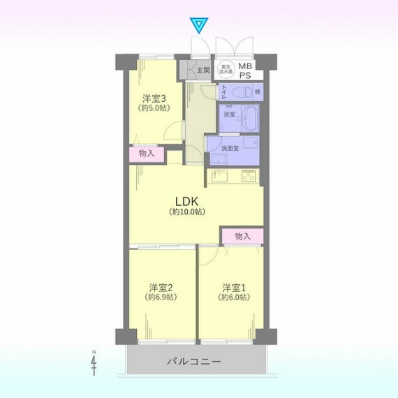 マンハイム大宮(3LDK) 11階の間取り図