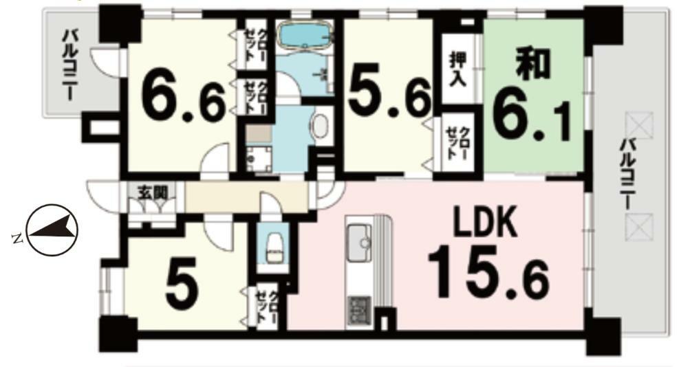 グーディッシュ松戸八柱(4LDK) 2階の間取り図