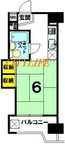 京都四条グランドハイツ(1K) 9階の間取り図