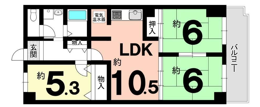 コープ野村京都南(3LDK) 2階の間取り図