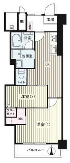 六郷東豊エステート(2DK) 8階の間取り図