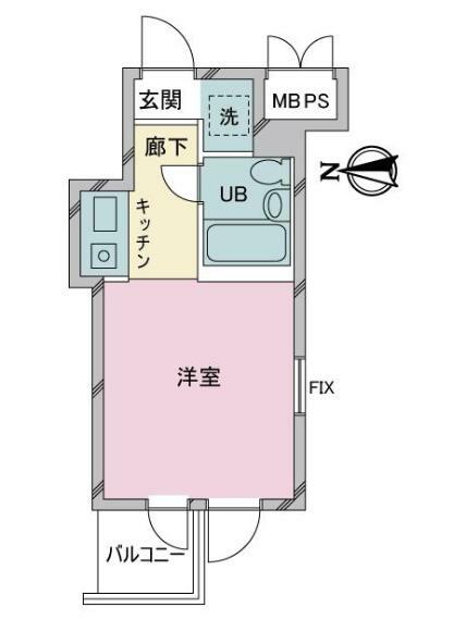 扶桑ハイツ経堂(1R) 1階の間取り図