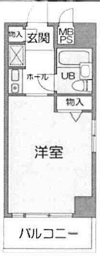 ライオンズマンション天神橋(1K) 4階の間取り図