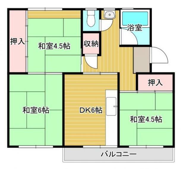 黒須団地 2号棟(3DK) 3階の内観