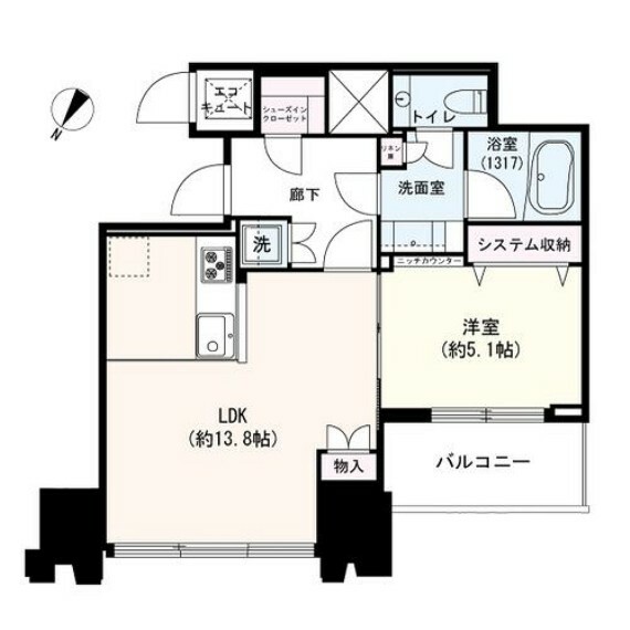 THE　ROPPONGI　TOKYO(1LDK) 17階の間取り図