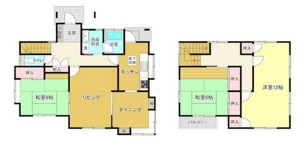 各部屋ゆとりの広さがあり2階の洋室は2部屋に区切って使うこともできます
