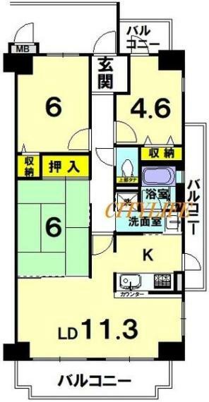 グランドメゾン京都山科(3LDK) 5階の間取り図