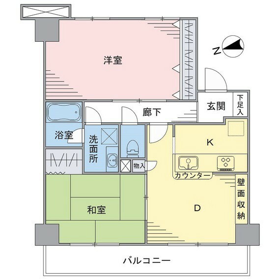 14階建てマンションの13階部分2DKのお住まいです。