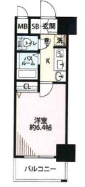 エステムコート梅田天神橋リバーフロント(1K) 2階の間取り図