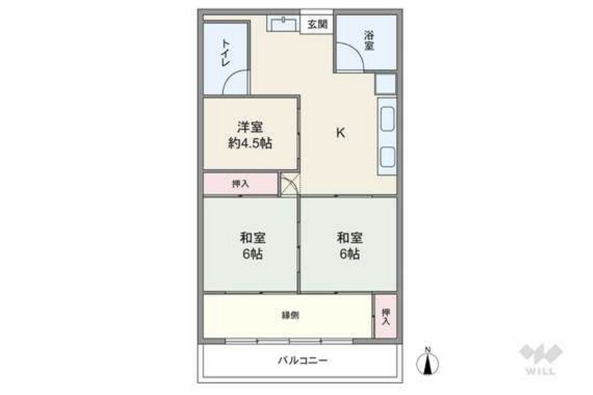 チサンマンション栄(3LDK) 2階の間取り図