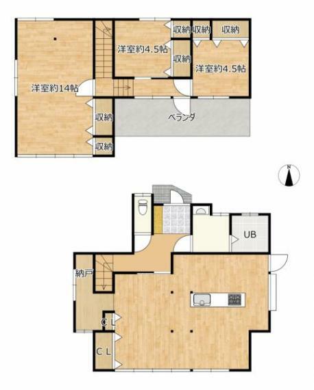 【リフォーム済】一部減築を行い、住みやすい3LDKの間取りに変更いたしました。洋室が増え対面キッチンになりますので使いやすく間取が変わりました。