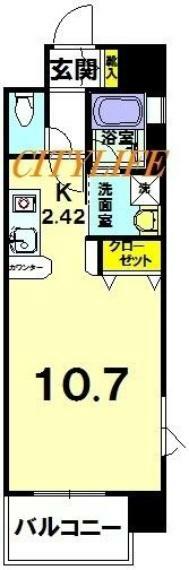 ベラジオ京都神泉苑(1K) 4階の間取り図