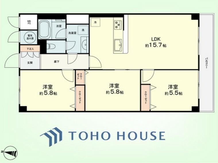 プレディオ鷺沼第一(3LDK) 4階の間取り図