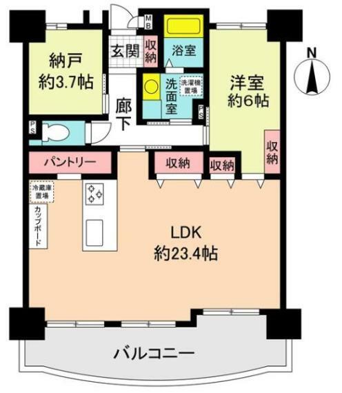 シャトー守山(1LDK) 8階の間取り図
