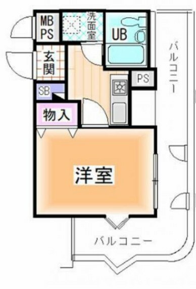 ライオンズマンション三宮東第2(1K) 5階の間取り図