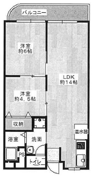 コーポあびこ(2LDK) 2階の間取り図