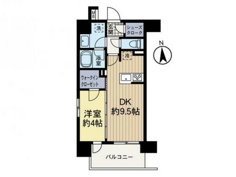 サンクレイドル西所沢(1LDK) 4階の間取り図