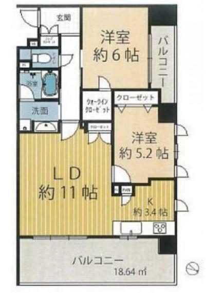 2LDKの中古マンションは、経済的に経済的な価格の物件です。リビングルームで家族団らんの時間が過ごせ、間仕切りで隔てた2部屋は、寝室や書斎、子供部屋など、目的に応じて、使えることがメリットです。