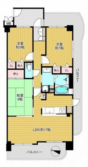 加島駅前アーバンコンフォート(3LDK) 11階の間取り図