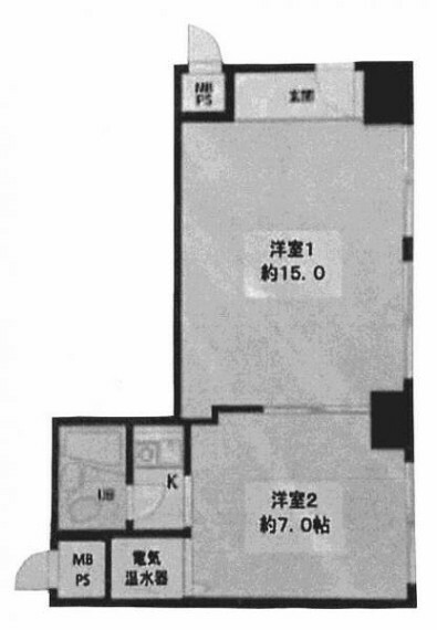 元町アーバンライフ(2K) 2階の間取り図
