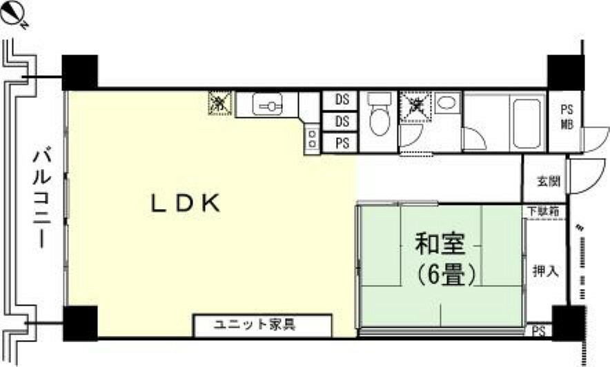 京王熱川マンションA棟(1LDK) 9階の内観