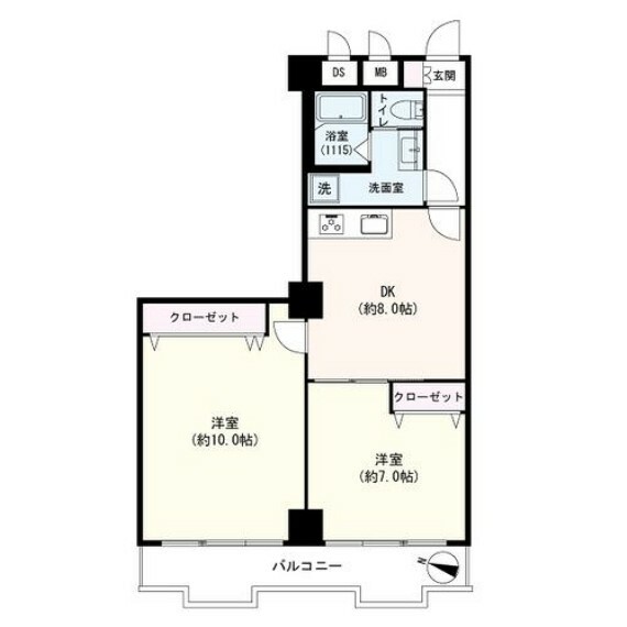 東海ホーム富岡八幡(2DK) 2階の間取り図