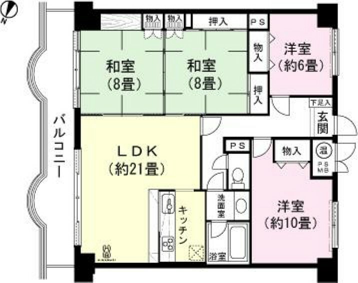 エンゼルリゾート伊豆稲取(4LDK) 14階の間取り図