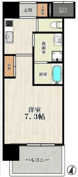 エスライズ新大阪フロント(1K) 3階の間取り図