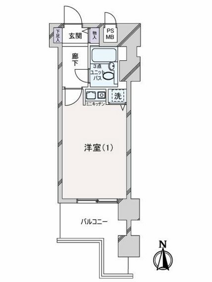 ライオンズマンション岡山医大東第二(1R) 5階の間取り図