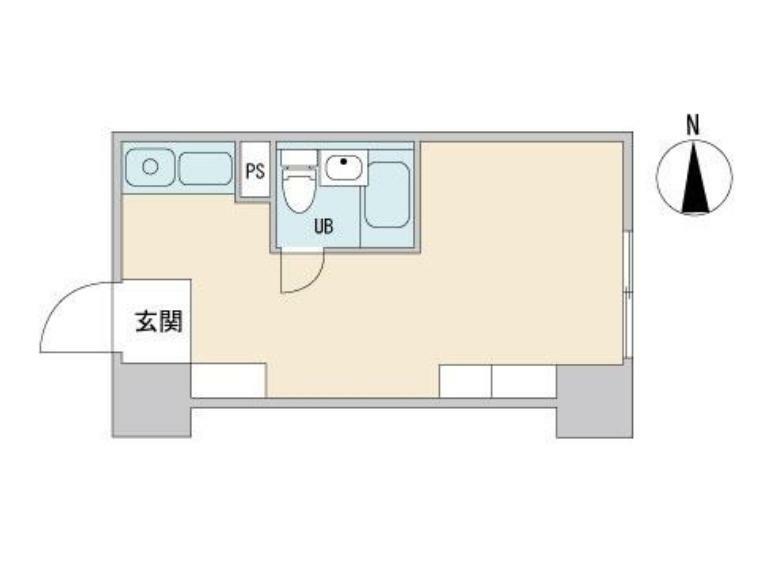 札幌第一パークハイツ(1K) 8階の間取り図