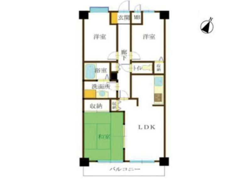 キャッスルマンション坂戸C(3LDK) 10階の間取り図