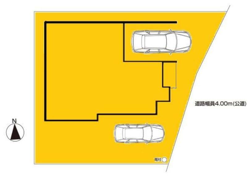 敷地面積:113.34平米　お車は敷地内2台駐車可能