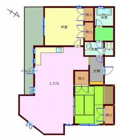 スターンハイツ(2LDK) 5階の間取り図