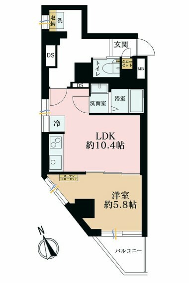 ニュー荻窪マンション(1LDK) 11階の間取り図