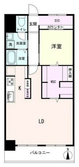 東武大師前サンライトマンション3号館(1LDK) 8階の間取り図