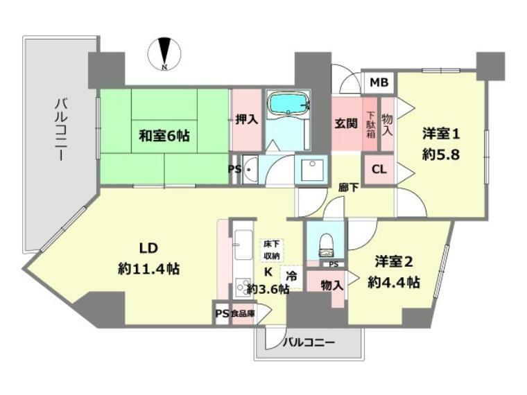 エーベル伊丹弐番館(3LDK) 1階の内観