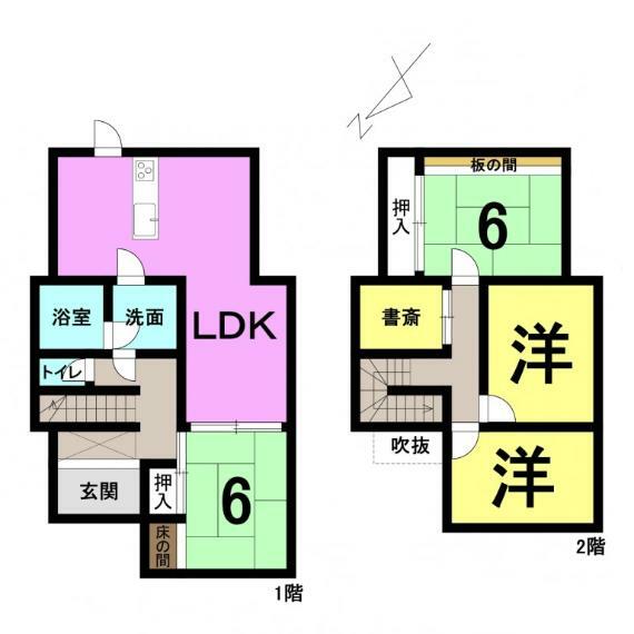 ■5LDK ■建物面積延:99.36平米（30.05坪）、1階:53.41平米、2階:45.95平米