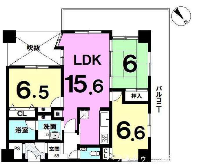 【空室】即内覧可能！3LDK・専有面積75.12m2・角部屋・全居室6畳以上・駐車場空有（要確認）