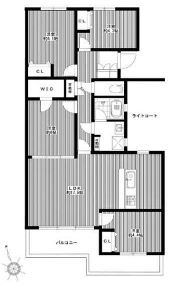 ヒルズ南戸塚プリメゾン2号棟(4LDK) 2階の内観