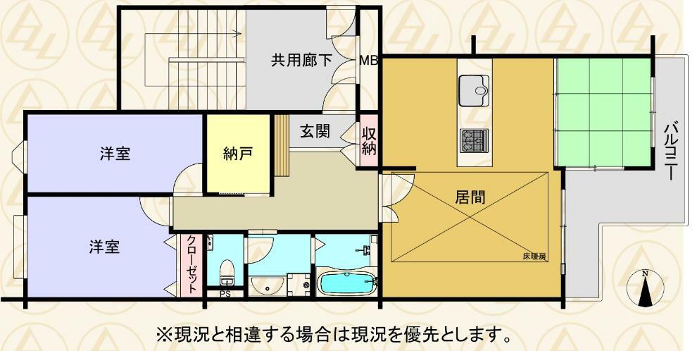 床暖房で冬でも足元ポカポカです。