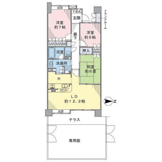 クリオレジダンス東京(3LDK) 1階の間取り図