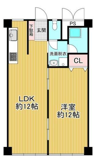 長居東コーポ(1LDK) 7階の間取り図
