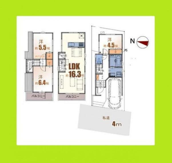 間取り図洋室と記載の居室に関して、建築基準法上では一部「納戸」扱いとなる可能性がございます。