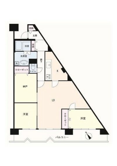 ストークマンション南浦和(2LDK) 3階の間取り図