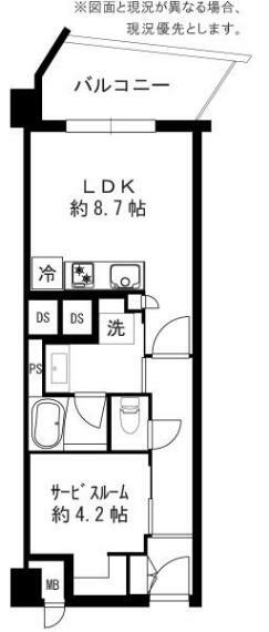 川口寿コーポ(1DK) 1階の間取り図