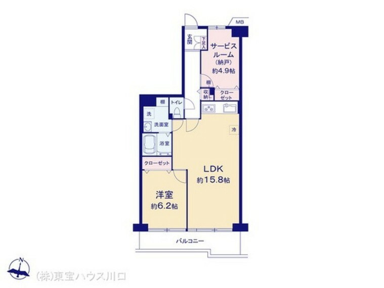 ハイツ越谷(1LDK) 7階の間取り図