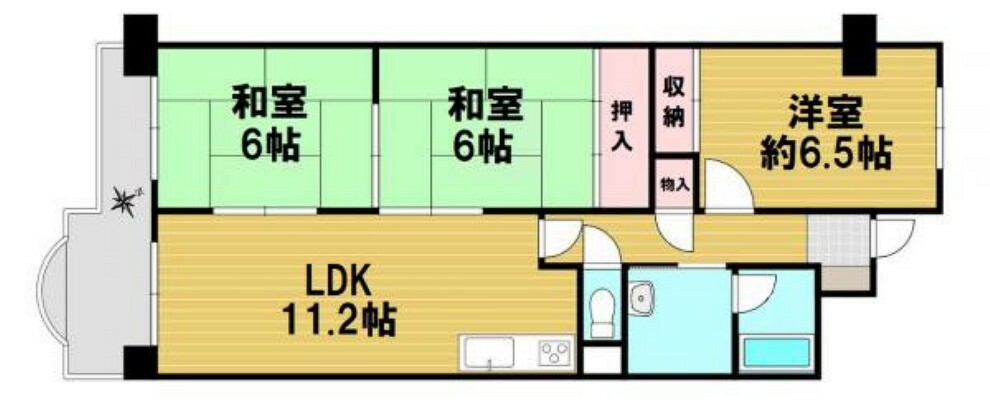 淀川パークハウス　(3LDK) 3階の間取り図