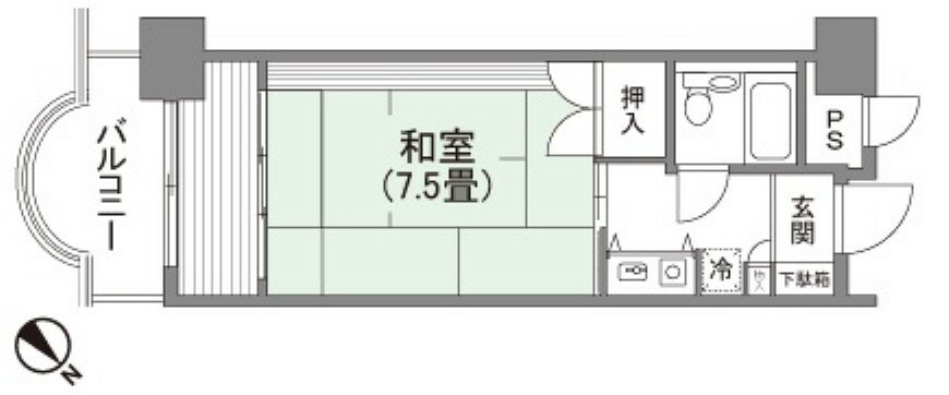 御宿アーバンコンフォート(1K) 2階の間取り図