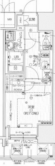 エスプレイス大阪ガルフレジデンス(1K) 3階の間取り図