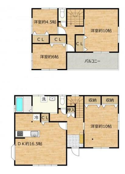 【リフォーム後間取図】4LDKの間取りです。リフォームを行って和室は全て洋室に間取りの変更を行いました。対面キッチンのLDKになったのでより一層家族での団らんが可能です。